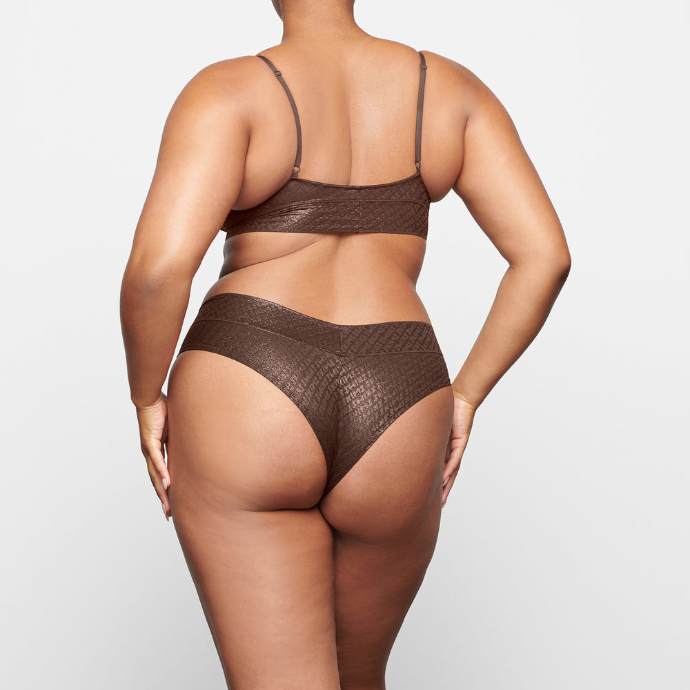 Skims LOGO MESH FOIL Boy Short Čokoláda | HWUK-78063