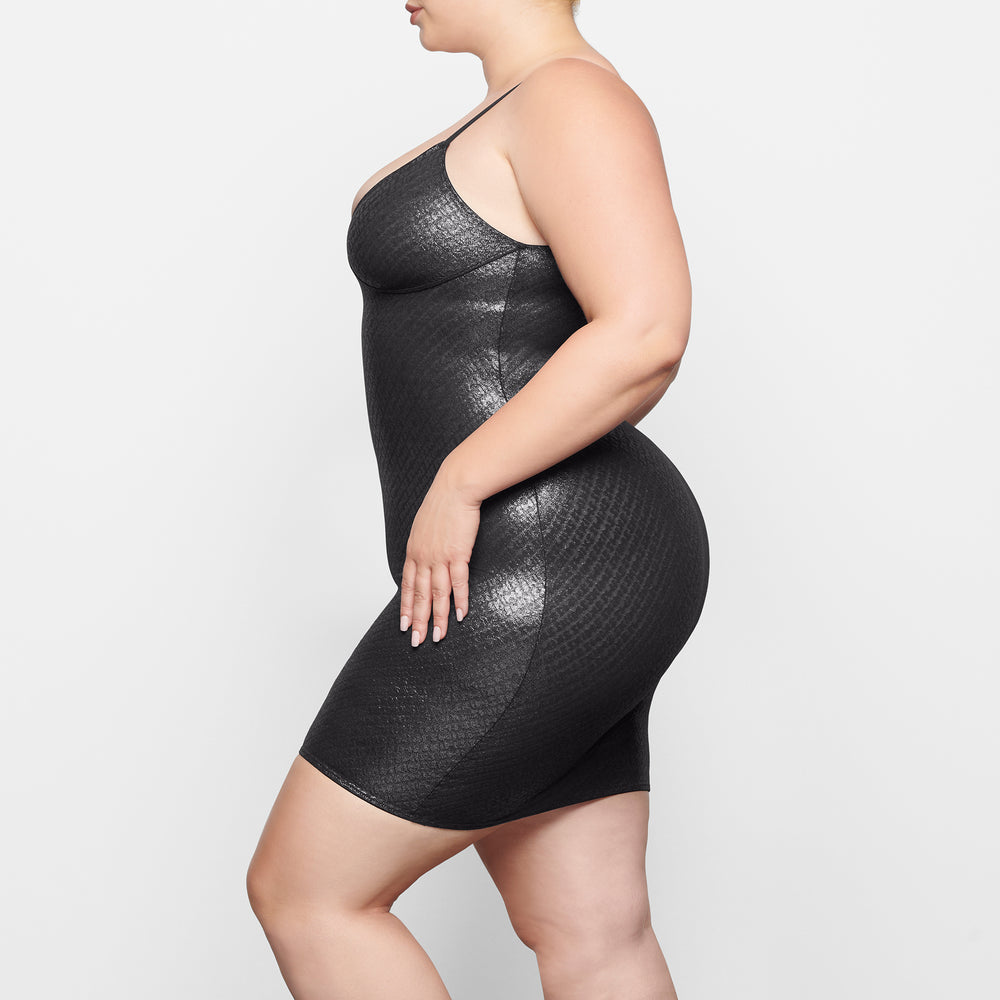 Skims LOGO MESH FOIL CAMI Dress Čierne | PWUY-92856