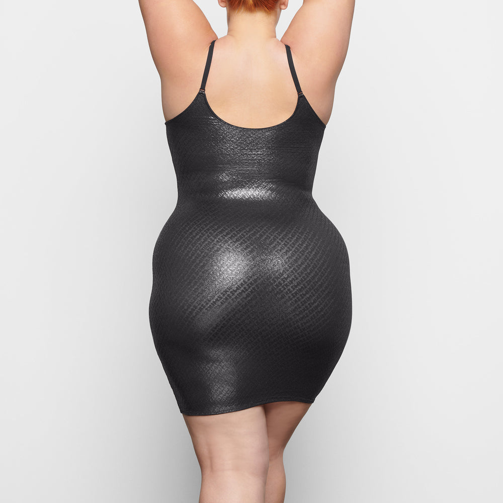 Skims LOGO MESH FOIL CAMI Dress Čierne | PWUY-92856