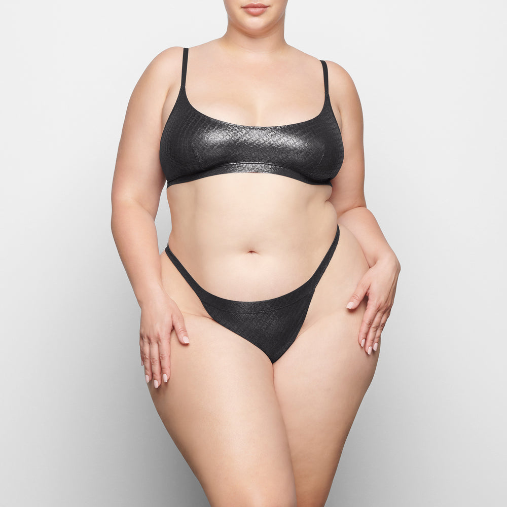 Skims LOGO MESH FOIL SKIMPY TRIANGLE Bralette Čierne | EVAB-39164