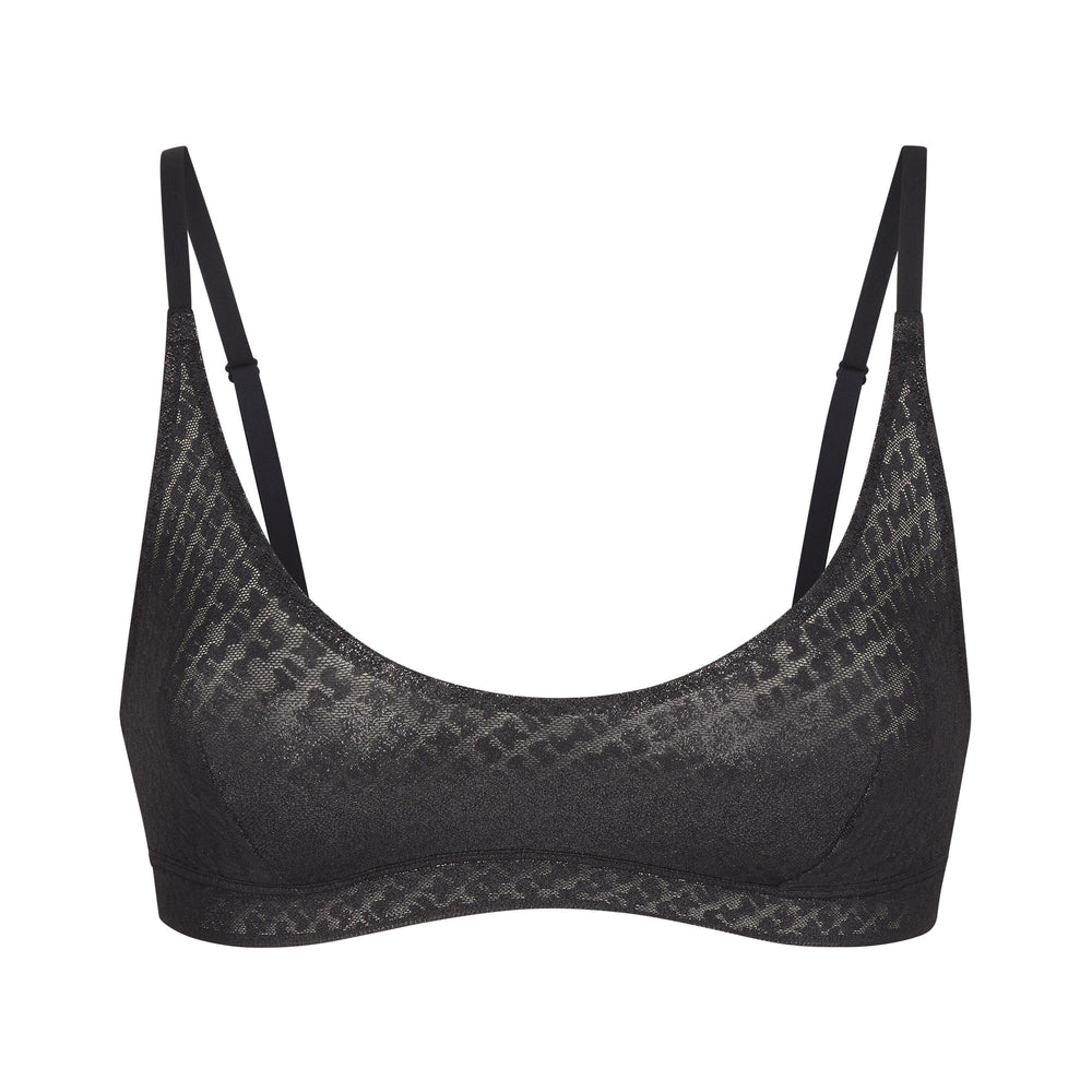 Skims LOGO MESH FOIL SKIMPY TRIANGLE Bralette Čierne | EVAB-39164