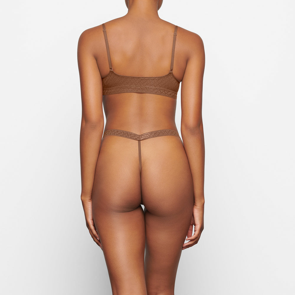 Skims LOGO MESH FOIL SKIMPY TRIANGLE Bralette Hnede | UDSJ-23049