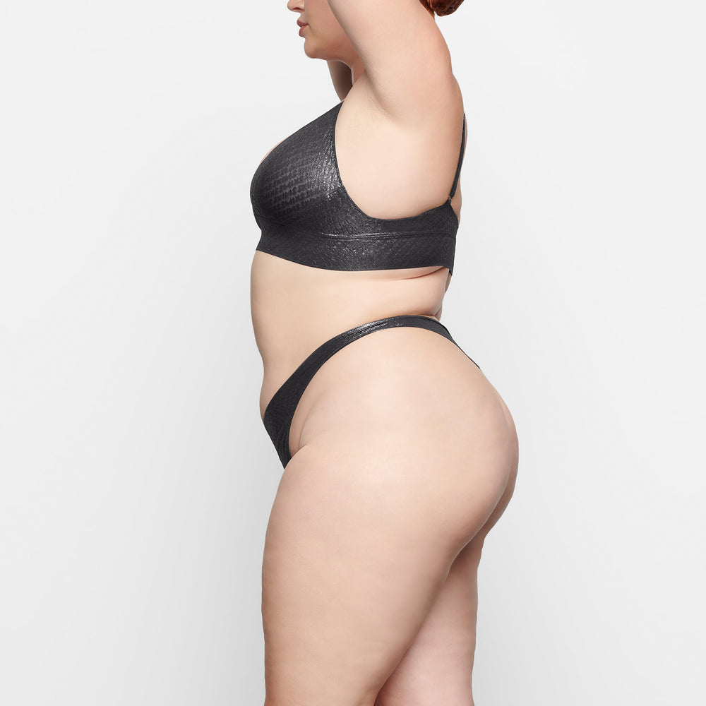 Skims LOGO MESH FOIL TRIANGLE Bralette Čierne | APFI-12657