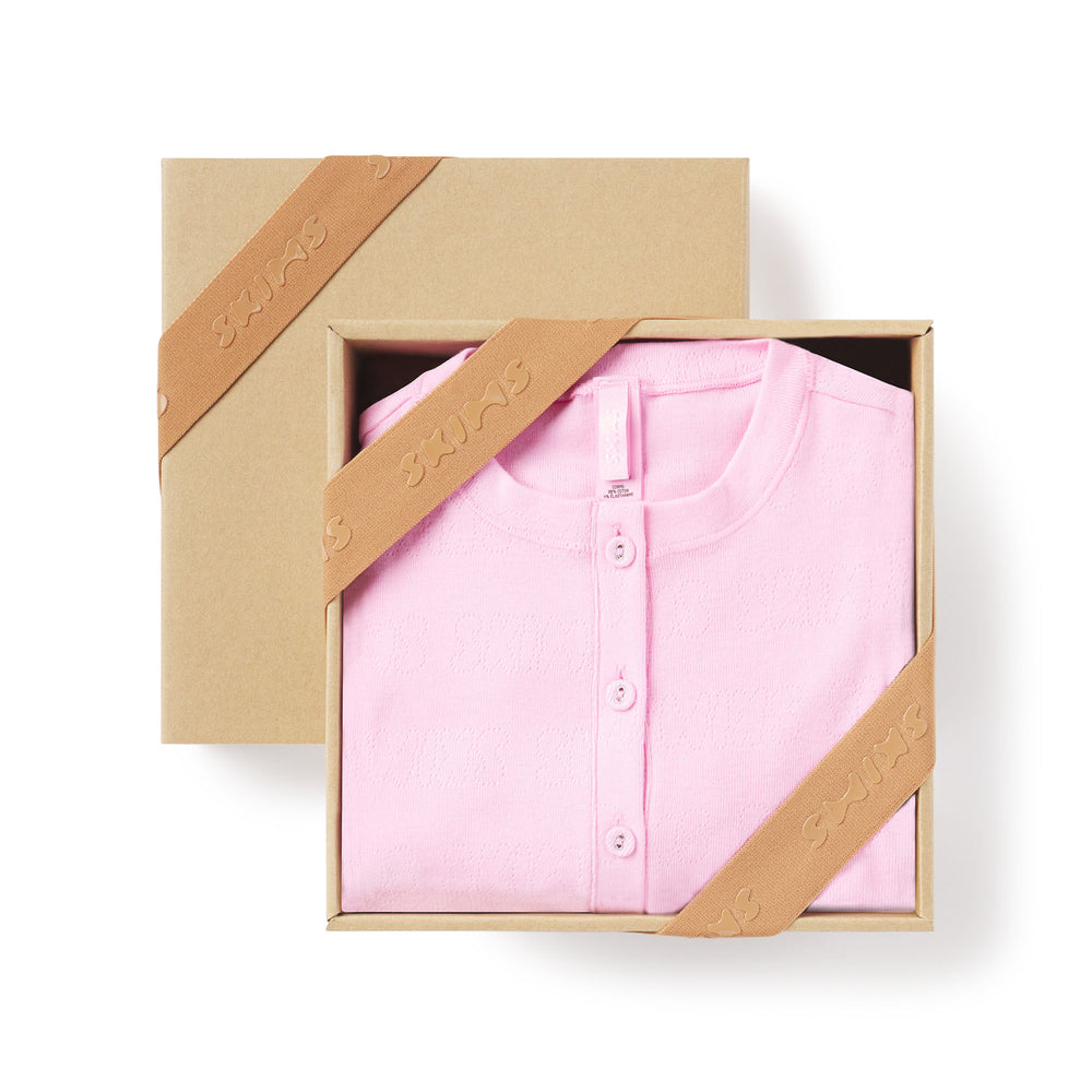 Skims LOGO POINTELLE HENLEY ONESIE Detske Ruzove | UAKD-93814