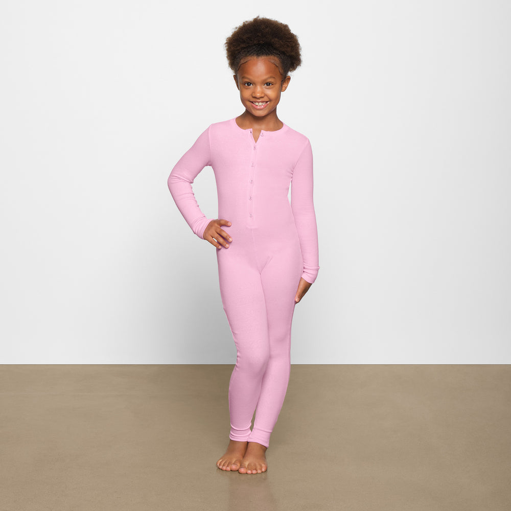 Skims LOGO POINTELLE HENLEY ONESIE Detske Ruzove | UAKD-93814