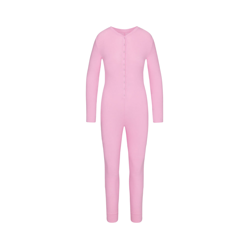 Skims LOGO POINTELLE HENLEY ONESIE Detske Ruzove | UAKD-93814
