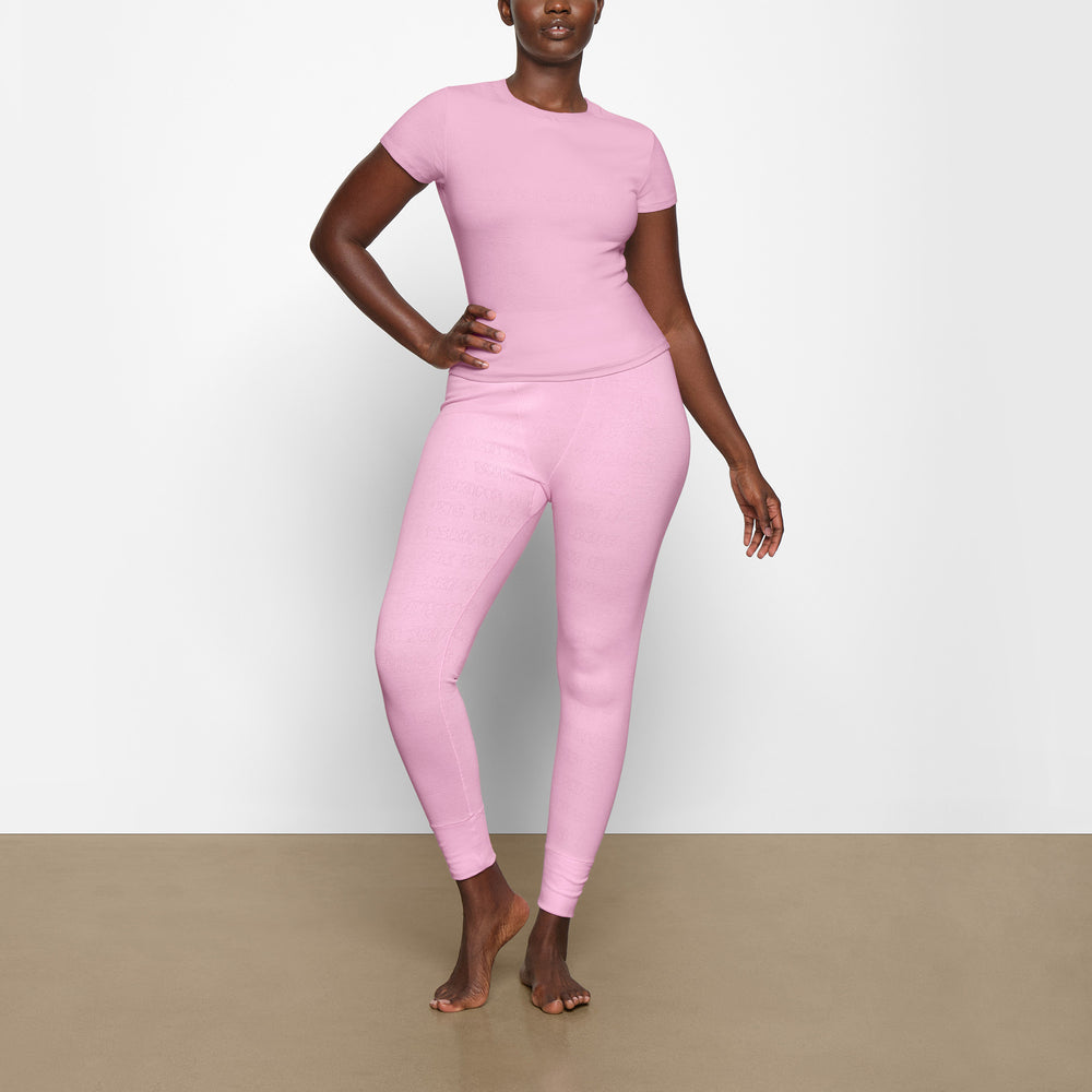 Skims LOGO POINTELLE T-shirt Ruzove | LDBZ-26917