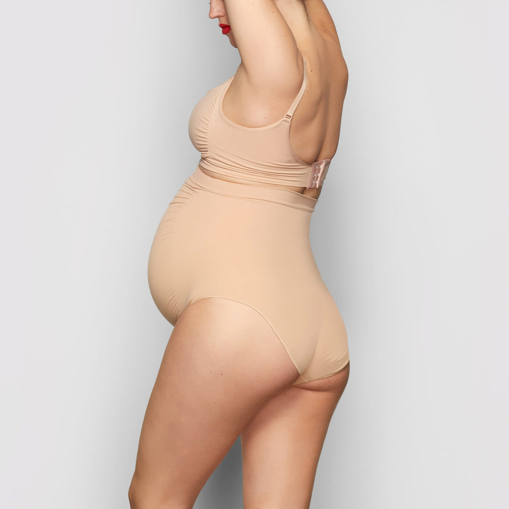 Skims MATERNITY SCULPTING HIGH WAIST BRIEF Maternity Shapewear Béžové | XBNK-23746