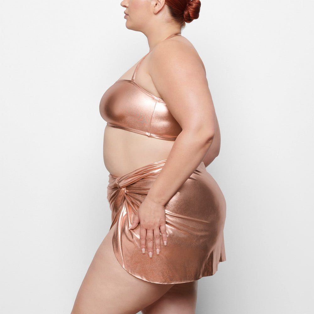 Skims METALLIC SWIM BANDEAU BIKINI TOP Two Pieces Ruzove Zlate | MBKU-75182