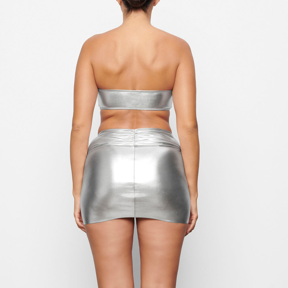 Skims METALLIC SWIM BANDEAU BIKINI TOP Two Pieces Siva | XFCW-78905