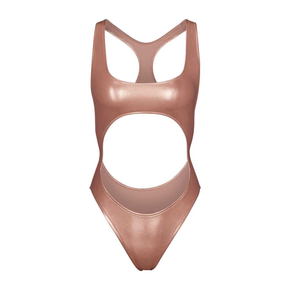 Skims METALLIC SWIM CUT-OUT MONOKINI One Piece Ruzove Zlate | BMOR-97380