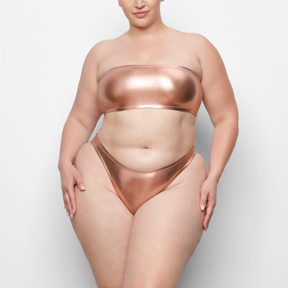 Skims METALLIC SWIM DIPPED MID WAIST BOTTOMS Two Pieces Ruzove Zlate | RKAJ-81076