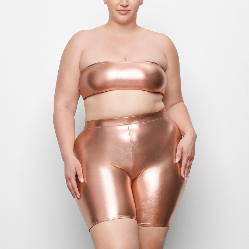 Skims METALLIC SWIM MID WAIST SHORT Cover Ups Ruzove Zlate | GNIR-87024