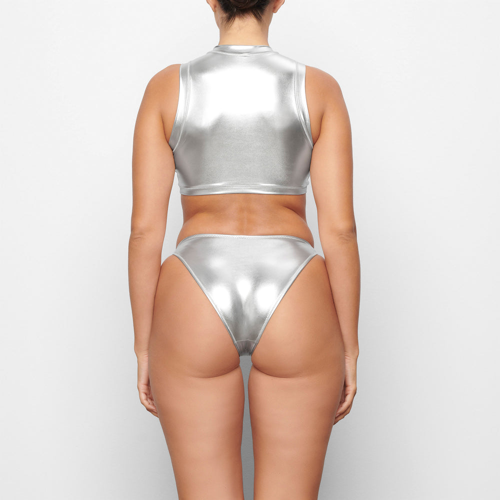 Skims METALLIC SWIM MOCK NECK TANK Two Pieces Siva | HAPJ-91475