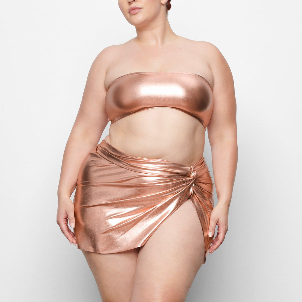 Skims METALLIC SWIM SARONG MINI SKIRT Two Pieces Ruzove Zlate | HYVW-36098