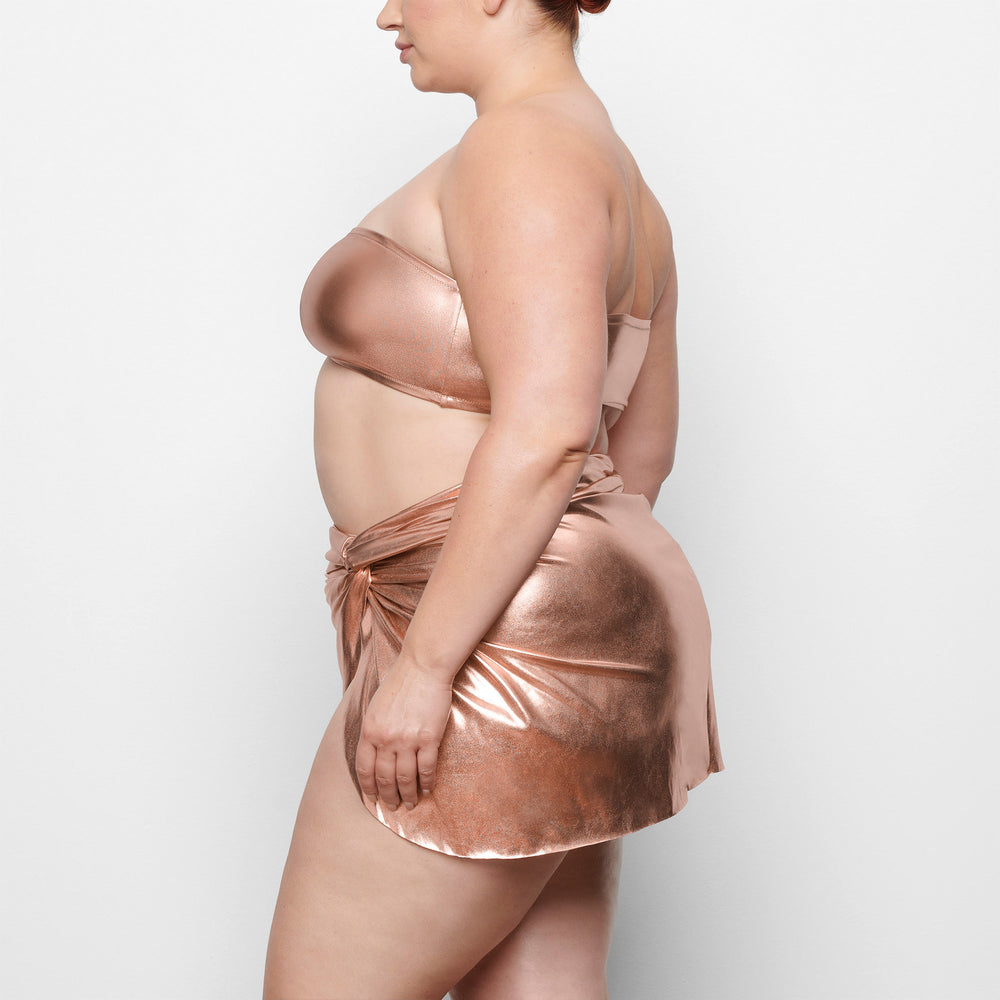Skims METALLIC SWIM SARONG MINI SKIRT Two Pieces Ruzove Zlate | HYVW-36098