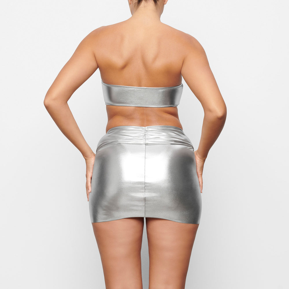 Skims METALLIC SWIM SARONG MINI SKIRT Two Pieces Siva | WLDM-56429
