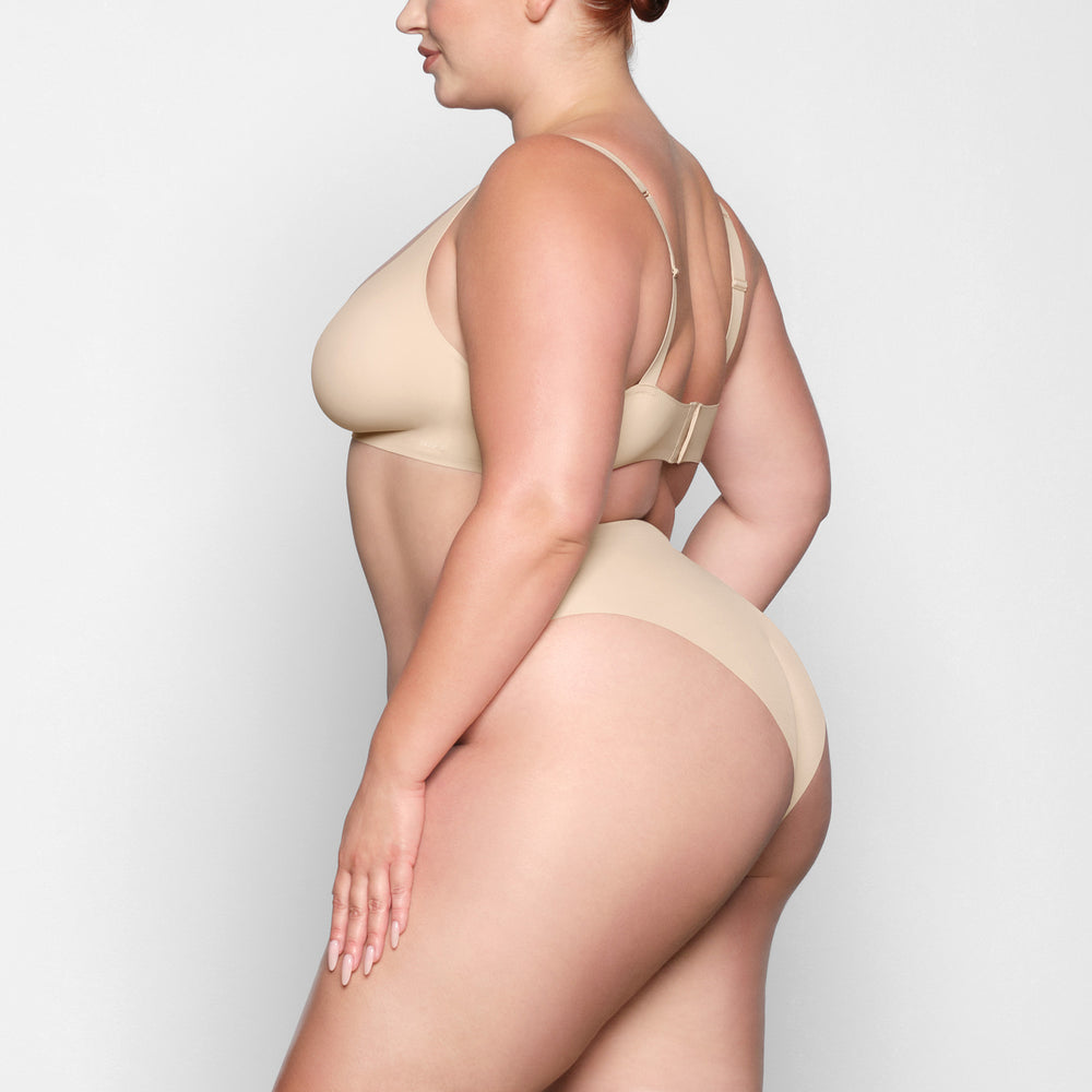 Skims NAKED Plunge Bra Hnede | KWEJ-50419