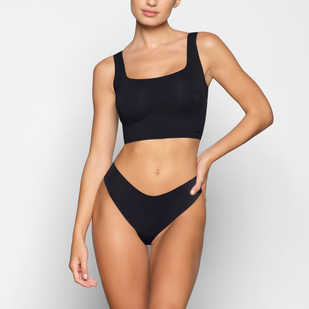 Skims NAKED TANK Scoop Neck Bra Čierne | WSBJ-53841