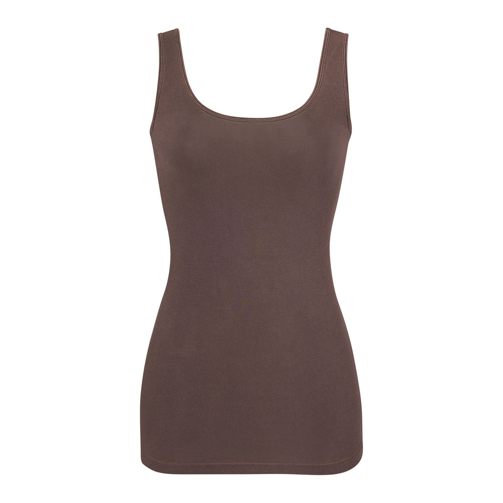 Skims NEW VINTAGE SCOOP NECK Tank Čokoláda | VPDM-57910