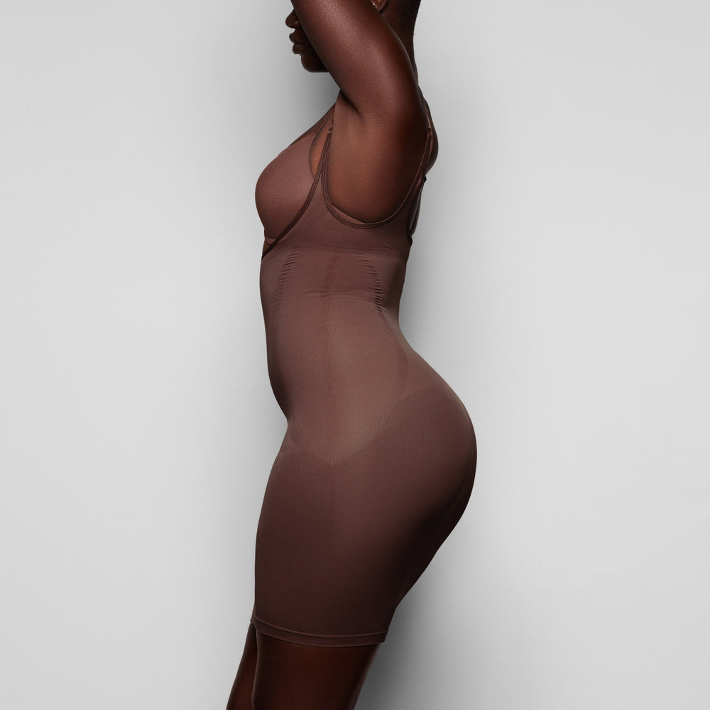 Skims OPEN BUST SLIP Dress Čokoláda | KHXQ-08413