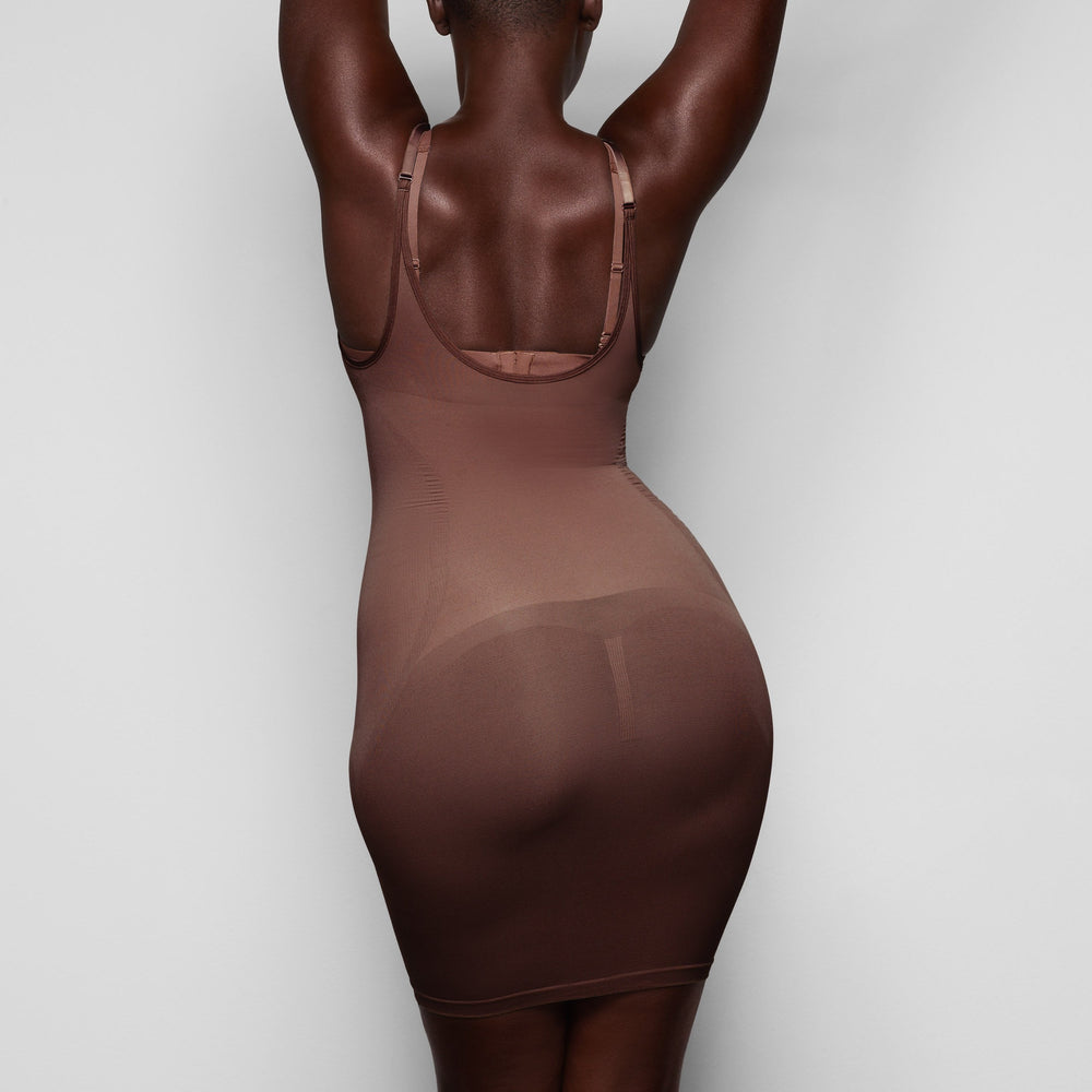 Skims OPEN BUST SLIP Dress Čokoláda | KHXQ-08413