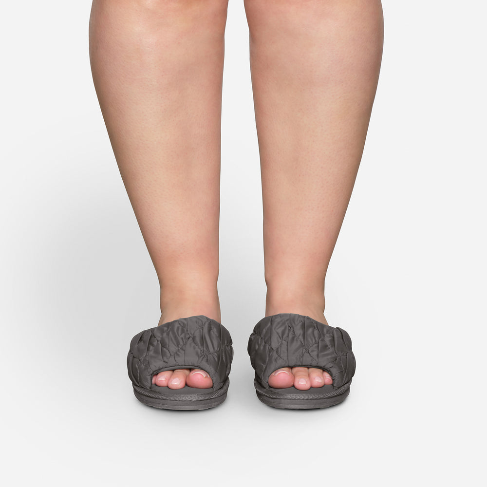Skims QUILTED Papuce Tmavo Siva | ACOM-31650