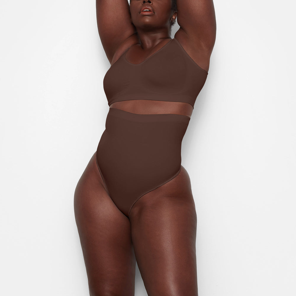 Skims SCULPTING HIGH WAIST Thong Čokoláda | LRVO-57921