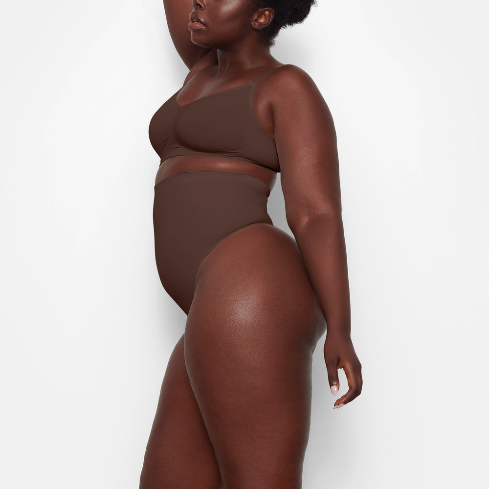 Skims SCULPTING HIGH WAIST Thong Čokoláda | LRVO-57921
