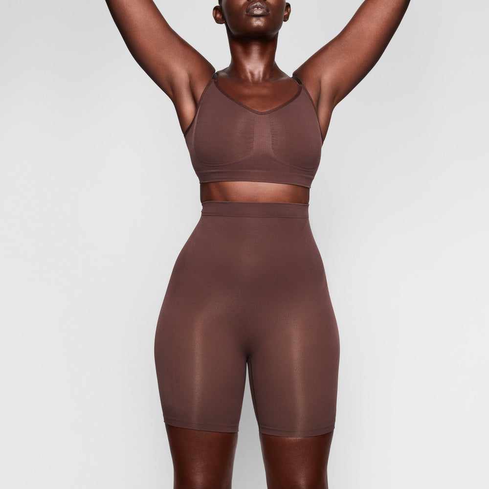 Skims SCULPTING MID THIGH W/ OPEN GUSSET Kratasy Čokoláda | ZQXI-41876