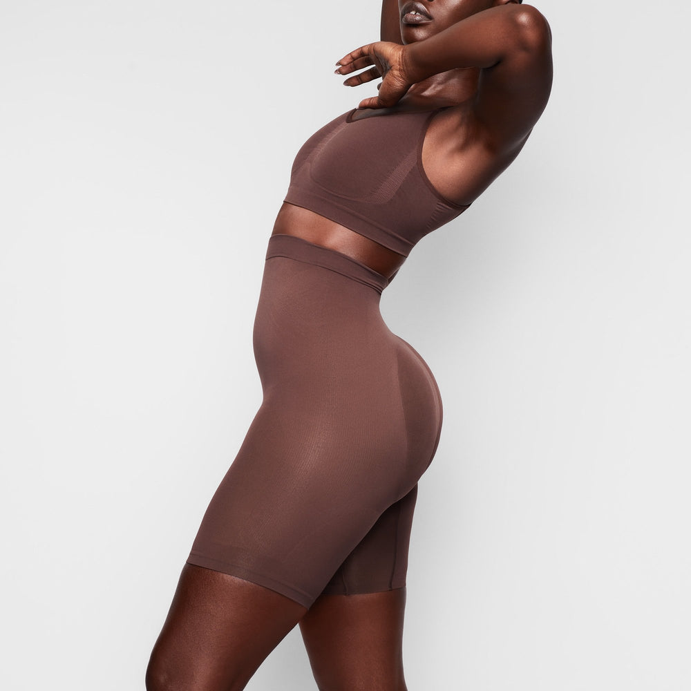 Skims SCULPTING MID THIGH W/ OPEN GUSSET Kratasy Čokoláda | ZQXI-41876