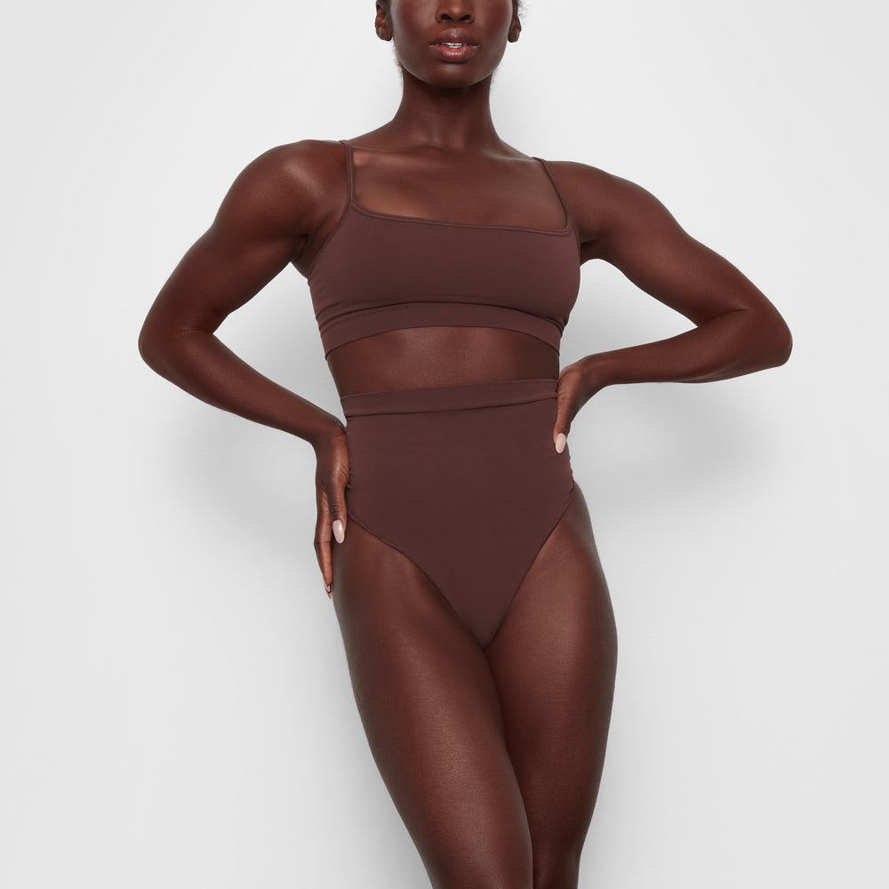 Skims SCULPTING SCOOP NECK Bralette Čokoláda | QGHX-45018