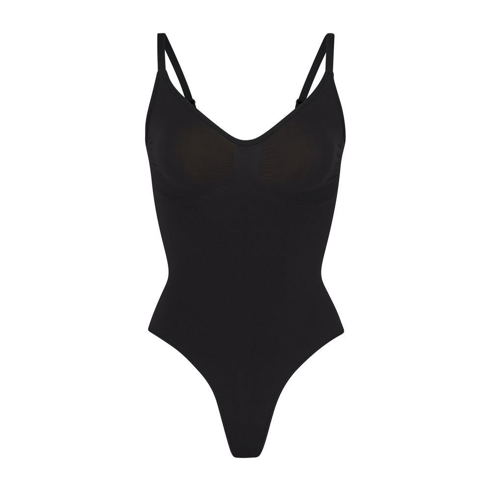 Skims SCULPTING THONG Bodysuit Čierne | XNWI-38542