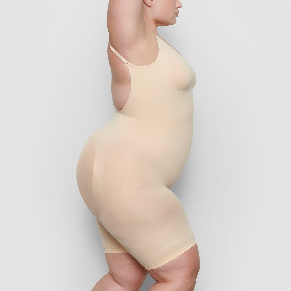 Skims SEAMLESS SCULPT MID THIGH Low Back Bodysuit Hnede | RDXM-61805
