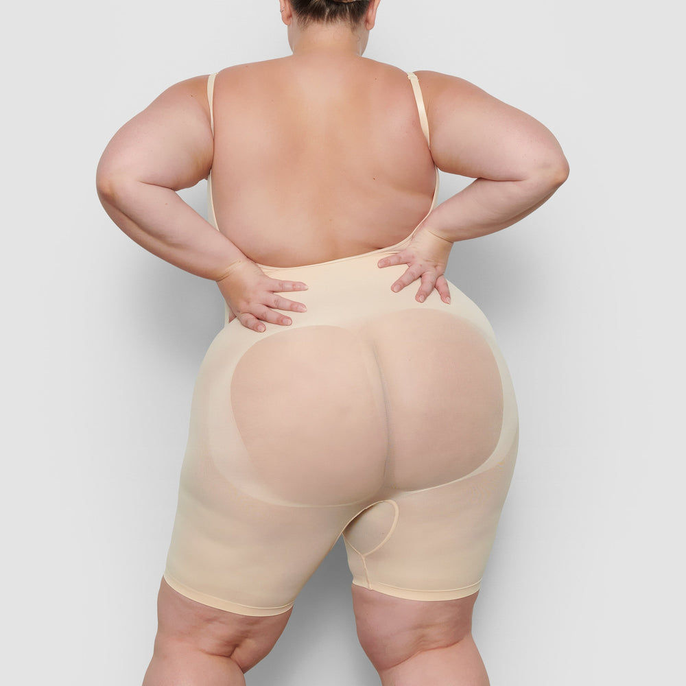Skims SEAMLESS SCULPT MID THIGH Low Back Bodysuit Hnede | RDXM-61805