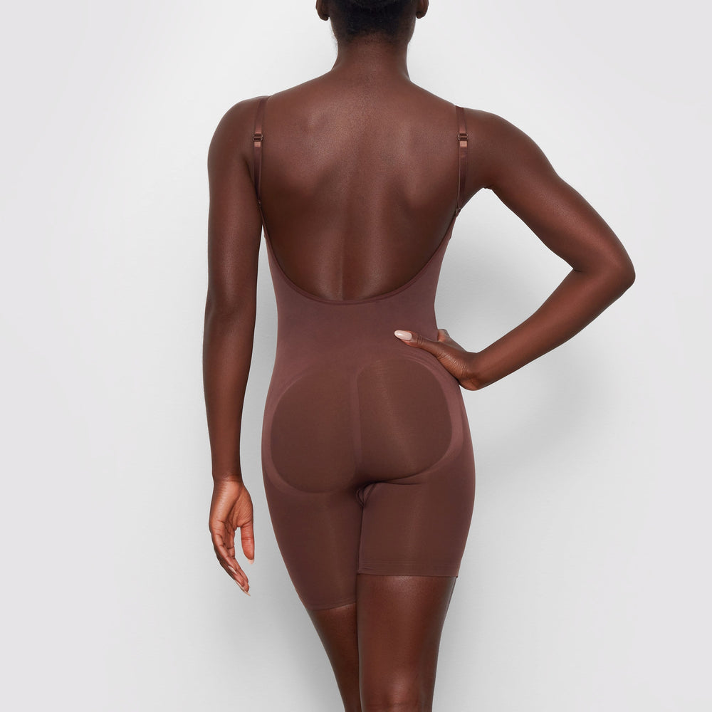 Skims SEAMLESS SCULPT MID THIGH Low Back Bodysuit Čokoláda | VKLI-65129