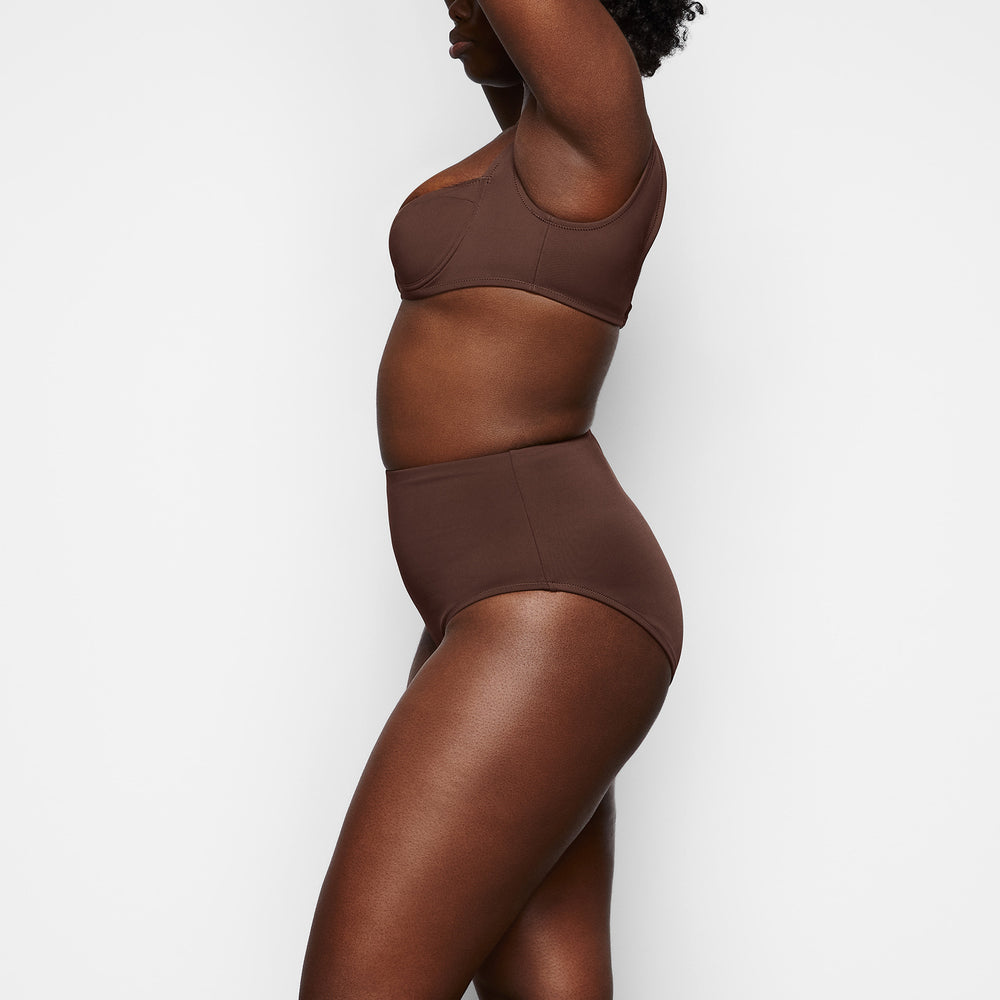 Skims SHAPING SWIM HIGH WAIST BIKINI BOTTOM Two Pieces Čokoláda | JOFQ-43729
