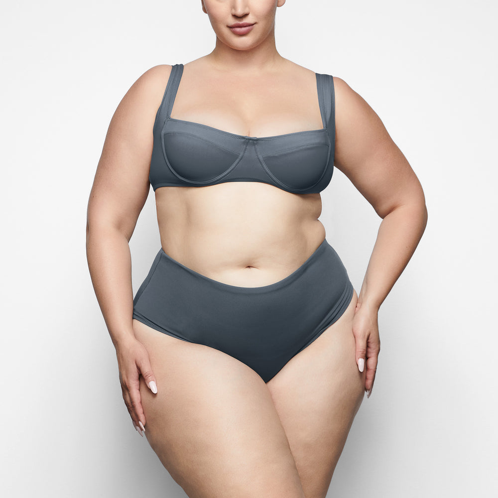 Skims SHAPING SWIM HIGH WAIST BIKINI BOTTOM Two Pieces Tmavo Siva | ZWIU-49507