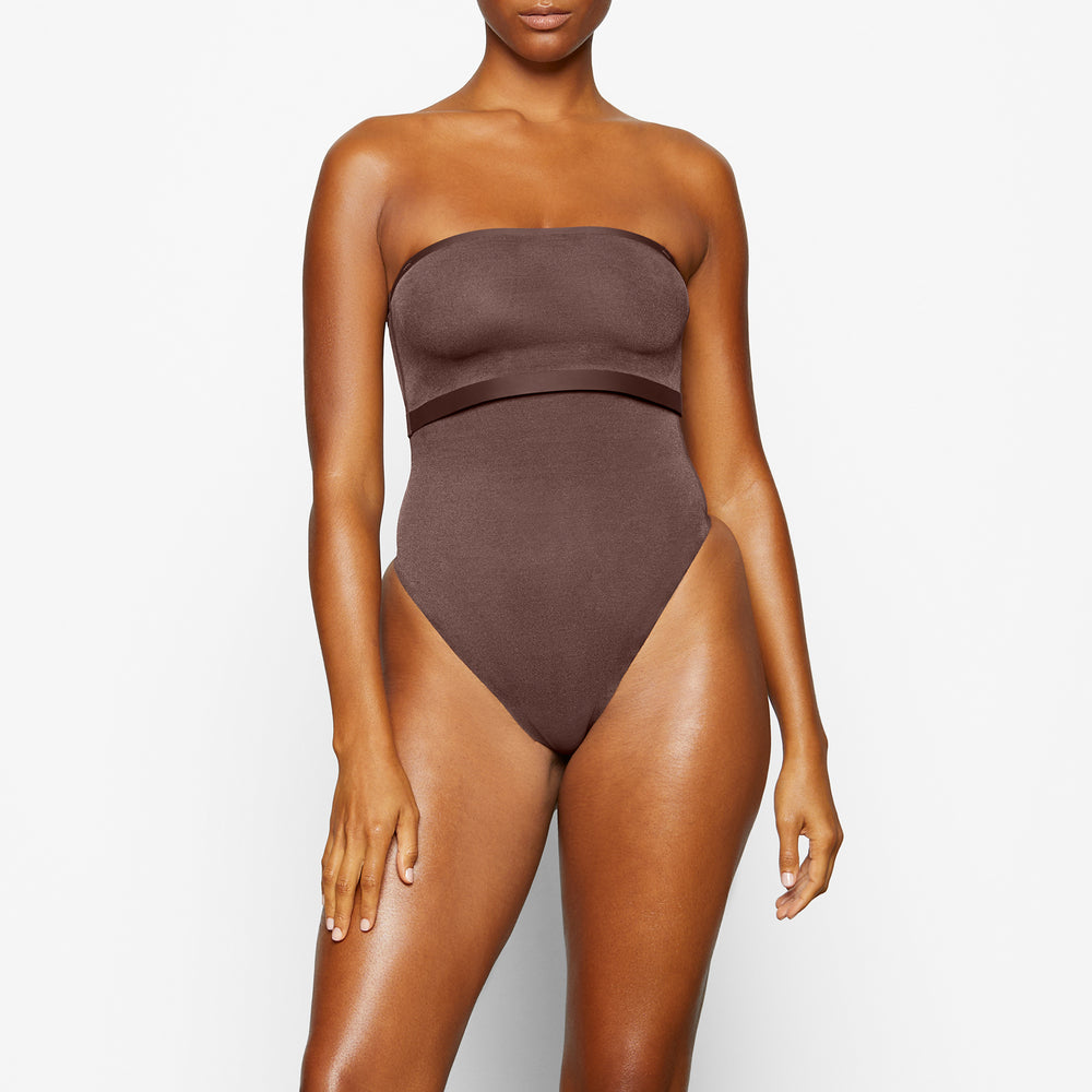Skims SHEER SCULPT Bandeau Podprsenky Čokoláda | DJAX-46538