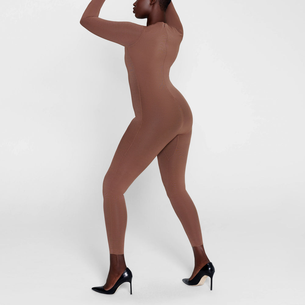 Skims SHEER SCULPT CATSUIT Bodysuit Hnede | ZJQU-14206