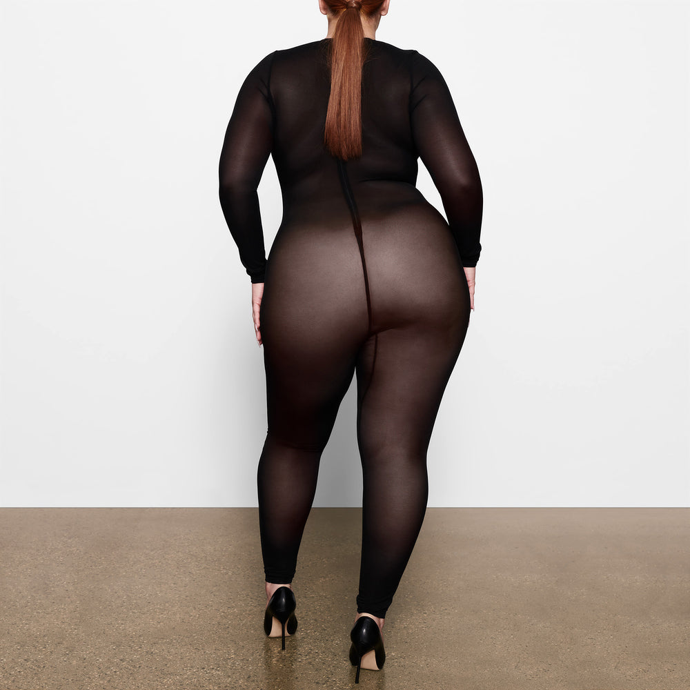 Skims SHEER SCULPT CATSUIT Bodysuit Čierne | HQMO-61785