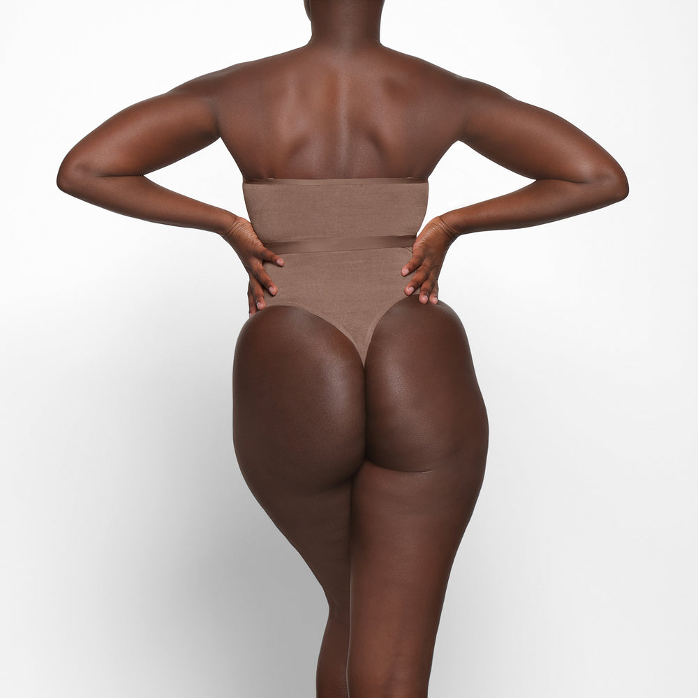 Skims SHEER SCULPT HIGH WAIST Thong Hnede | UAXI-60835
