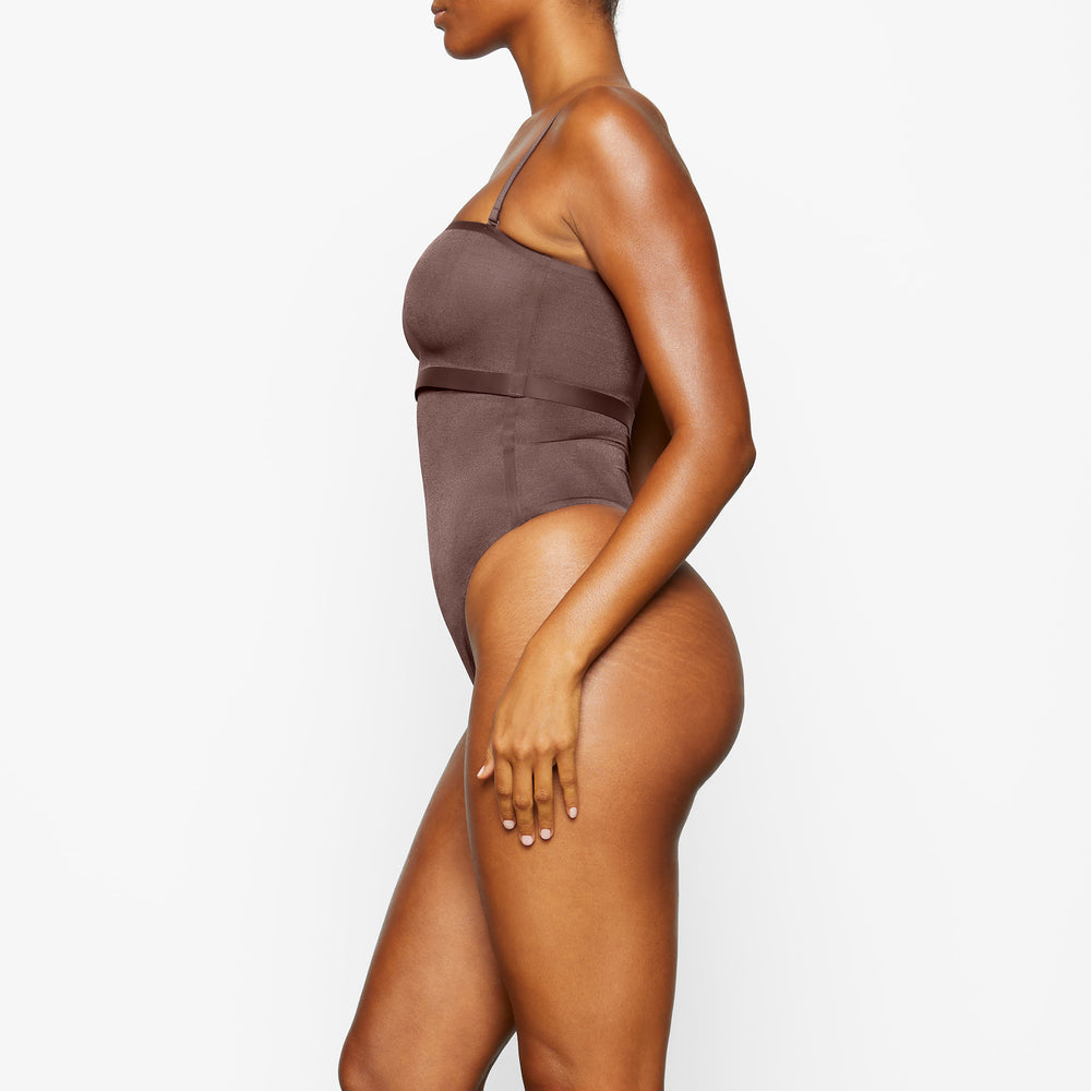Skims SHEER SCULPT HIGH WAIST Thong Čokoláda | TXEA-14692