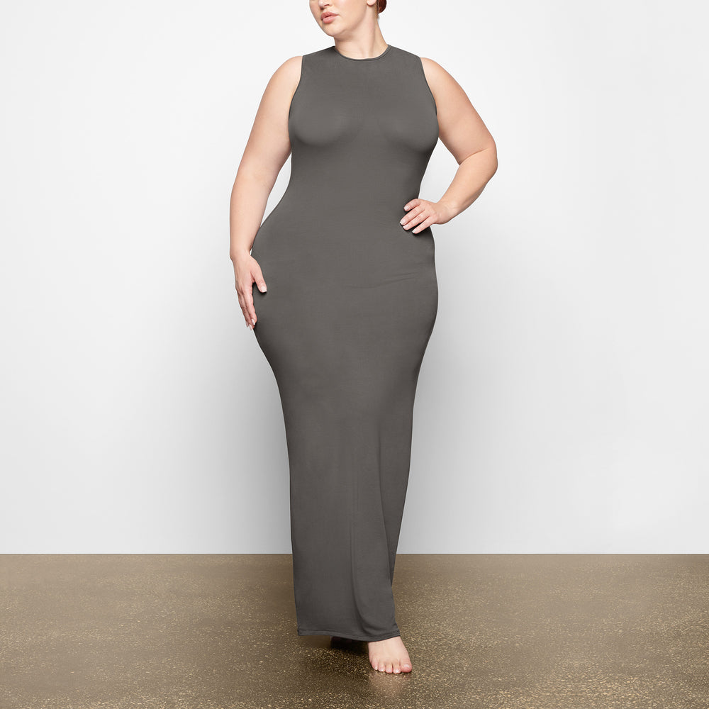 Skims SMOOTH LOUNGE CREW NECK SLEEVELESS Dress Tmavo Siva | ABCK-40753