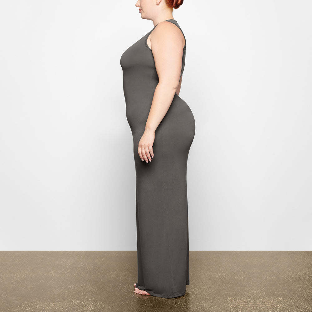 Skims SMOOTH LOUNGE CREW NECK SLEEVELESS Dress Tmavo Siva | ABCK-40753