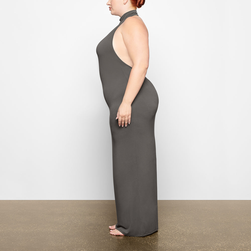 Skims SMOOTH LOUNGE LOW BACK HALTER Dress Tmavo Siva | JYIQ-05236