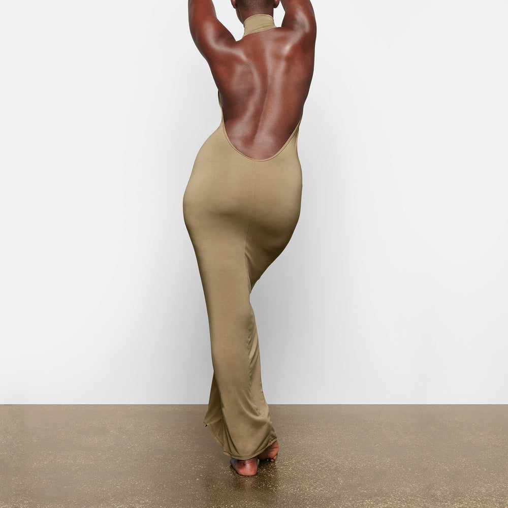 Skims SMOOTH LOUNGE LOW BACK HALTER Dress Hnedožltý | WTCG-35872