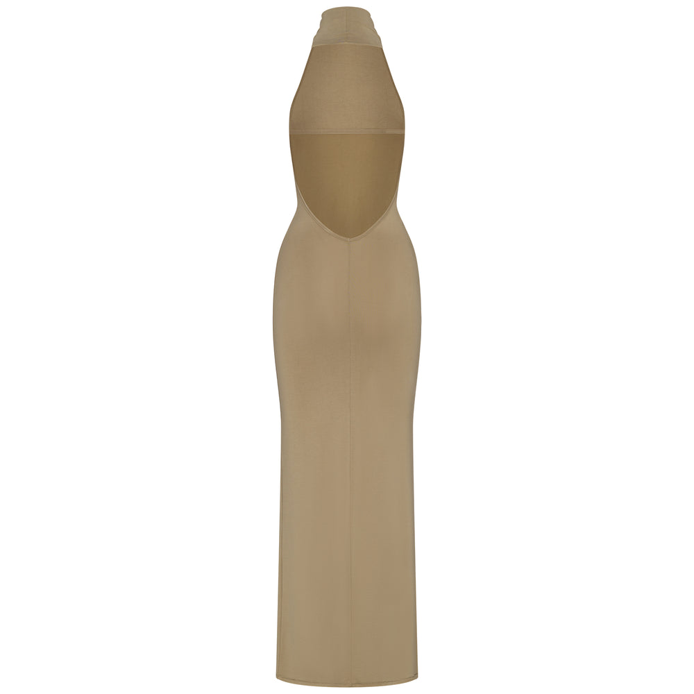 Skims SMOOTH LOUNGE LOW BACK HALTER Dress Hnedožltý | WTCG-35872