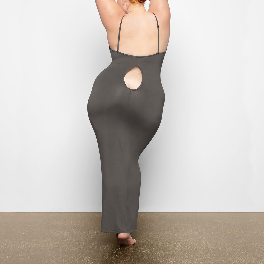 Skims SMOOTH LOUNGE LOW BACK KEYHOLE Dress Tmavo Siva | FOXC-94765