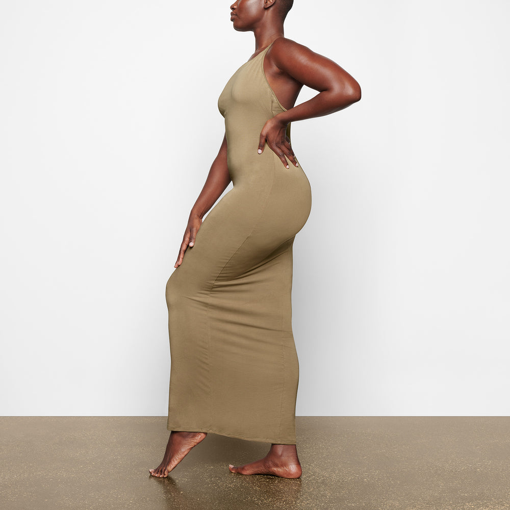 Skims SMOOTH LOUNGE LOW BACK KEYHOLE Dress Hnedožltý | HTSO-20861